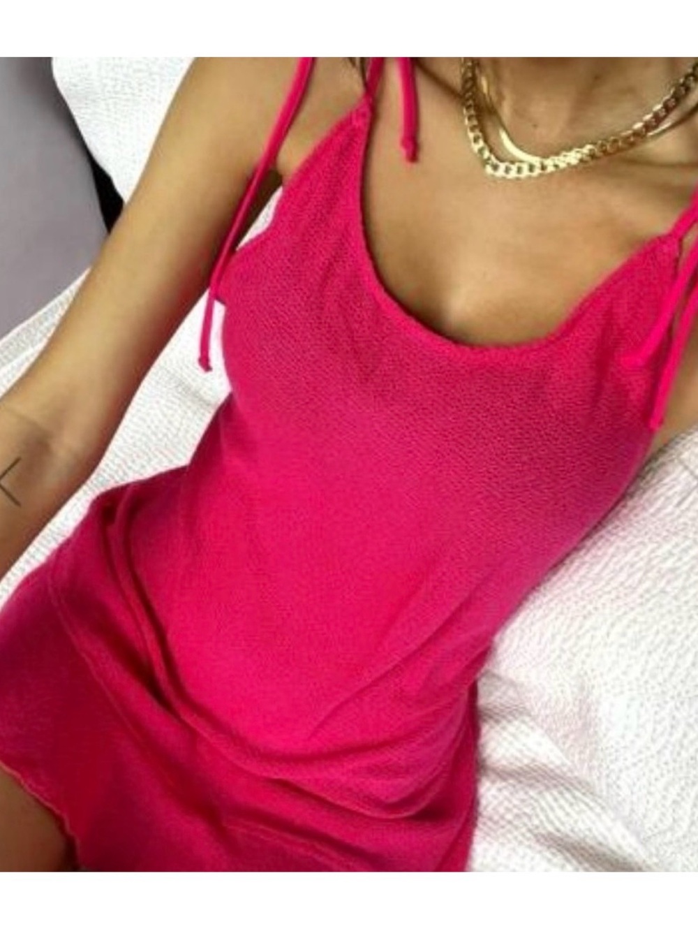 Beach Bunny Annika Neon Pink dress lat